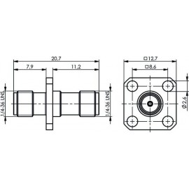 Telegärtner J01154A0011 J01154A0011 SMBA adapter SMA alj - SMA alj 1 db 2. kép