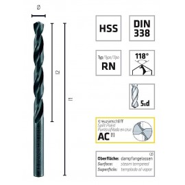 Alpen 0060100150100 HSS Spirálfúró 1.5 mm Teljes hossz 40 mm DIN 338 10 db 2. kép