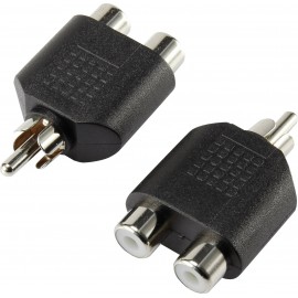 Jack Audio Y adapter, 1 x RCA dugó - 2x RCA alj, fekete, SpeaKa Professional