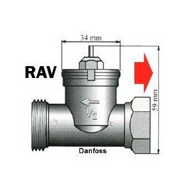 Fűtőtest szelep adapter Alkalmas radiátor Danfoss RAV 700104 2. kép