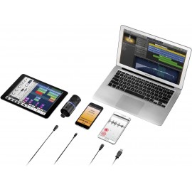 IK Multimedia IRIG MIC STUDIO BLACK USB-s stúdió mikrofon Vezetékes Csíptetővel, Talp, Fém ház 2. kép