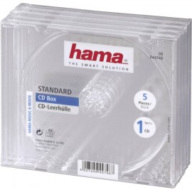 Hama CD tok 1 CD/DVD/Blu-Ray Átlátszó 5 db (Sz x Ma x Mé) 140 x 124 x 10.4 mm 00044748