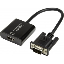 LogiLink Átalakító [1x VGA dugó - 1x HDMI alj] Fekete 45.00 cm