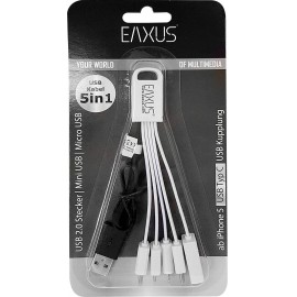 Eaxus 5in1 USB 2.0 töltőkábel mini, mikro USB csatlakozóval, C típus, 8 tűs, csatlakozóval 2. kép