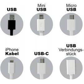 Eaxus 5in1 USB 2.0 töltőkábel mini, mikro USB csatlakozóval, C típus, 8 tűs, csatlakozóval 4. kép