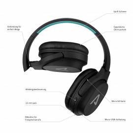 Lamax Base1 Bluetooth®, Vezetékes HiFi Over Ear fejhallgató Over Ear Összehajtható, Headset, MP3 lej 10. kép