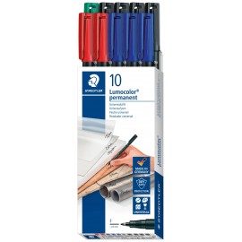 Staedtler Alkoholos filc UNIVERSALST. LUMOCOLOR permanent 318 318 B10 Kék, Zöld, Piros, Fekete