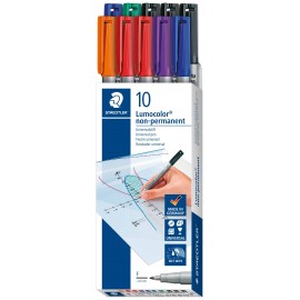 Staedtler Alkoholos filc UNIVERSALST. LUMOCOLOR non permanent 316 316 B10 Piros, Kék, Zöld, Fekete, 