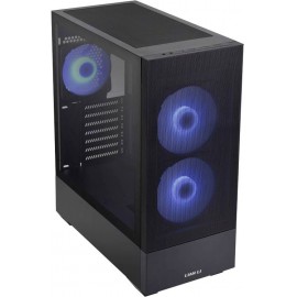 Lian Li LANCOOL 205 Mesh Midi torony Gaming doboz, Ház Fekete 3 előre telepített LED-hűtő, Oldalsó s 2. kép