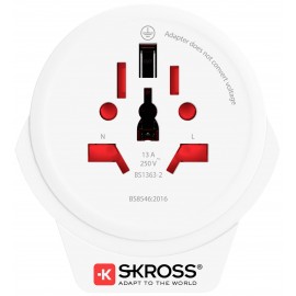 Skross 1500266 Úti adapter World to Europe USB 1.0 3. kép