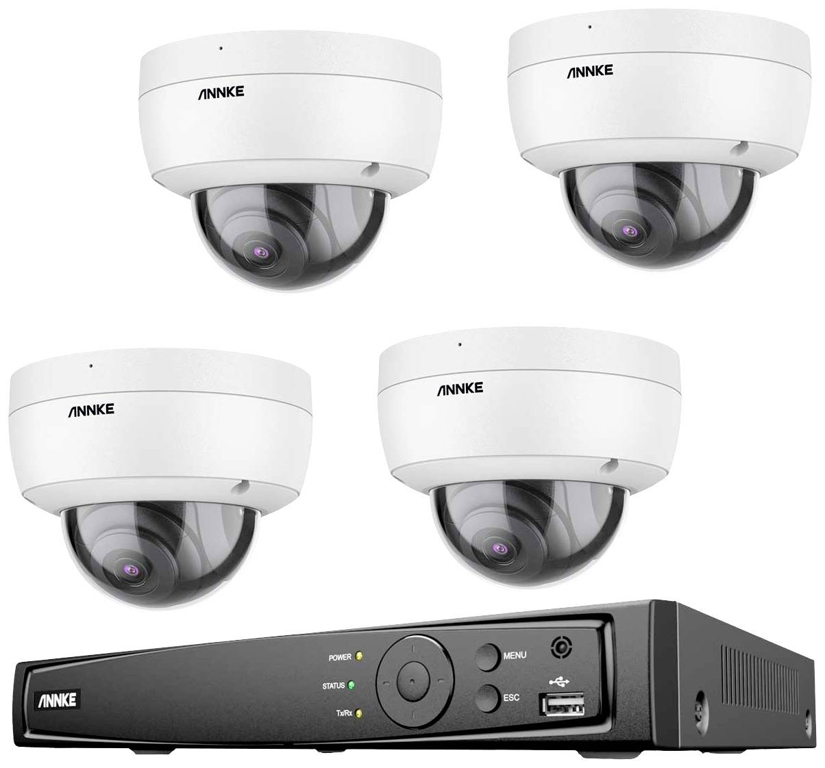 Annke N48PAW+I91BN*4+2T LAN IP-Megfigyelő kamera készlet8 csatornás4 db  kamerával3840 x 2160 pixel > inShop webáruház