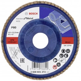 Bosch Accessories 2608601272 X431 Felületcsiszoló korong Ø 115 mm Furat átmérő 22.33 mm Acél 1 db