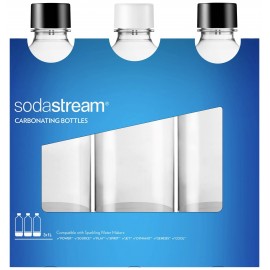 Sodastream PET palack Carbonating Bottless 3x 1l Fekete, Fehér