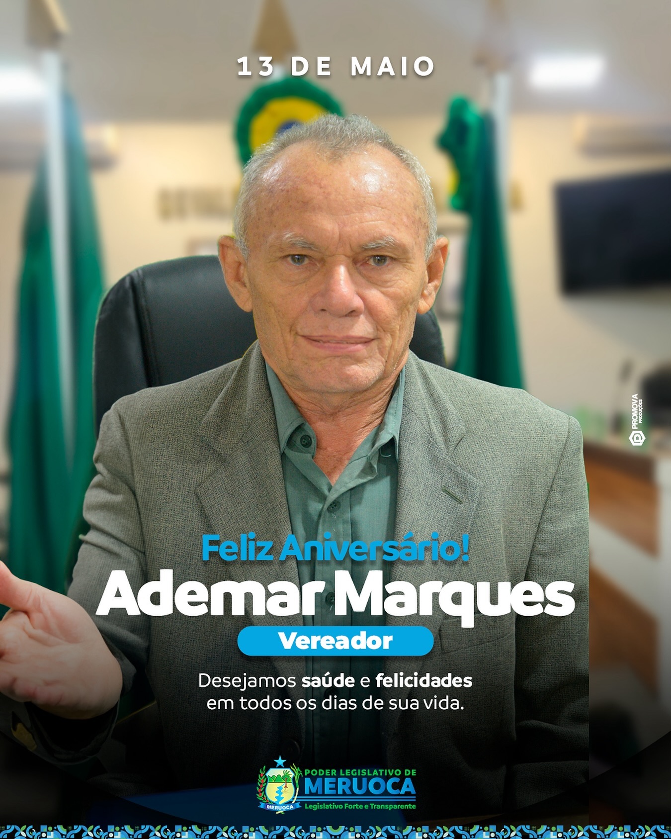 É dia de celebrar! 🎉 Com grande alegria, a Câmara de Meruoca parabeniza o vereador @marquesademaar pelo seu aniversário. 🥳