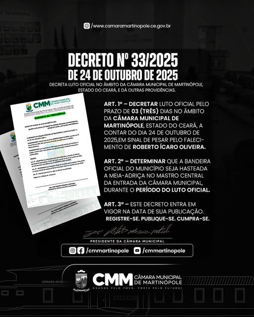 DECRETO DE LUTO OFICIAL