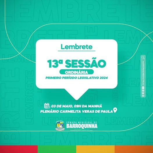 13ª Sessão Ordinária da Câmara Municipal de Barroquinha