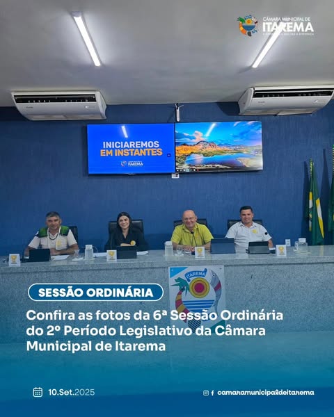 6ª sessão ordinária do 2º período da 1ª sessão legislativa da 3ª Legislatura