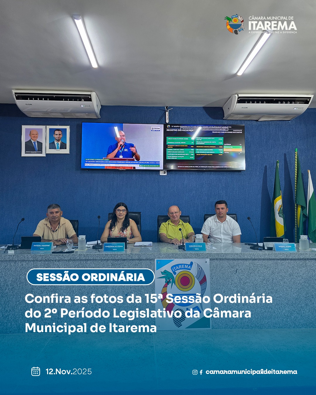 15ª Sessão Ordinária do 2º Período da 1ª Sessão Legislativa da 3ª Legislatura