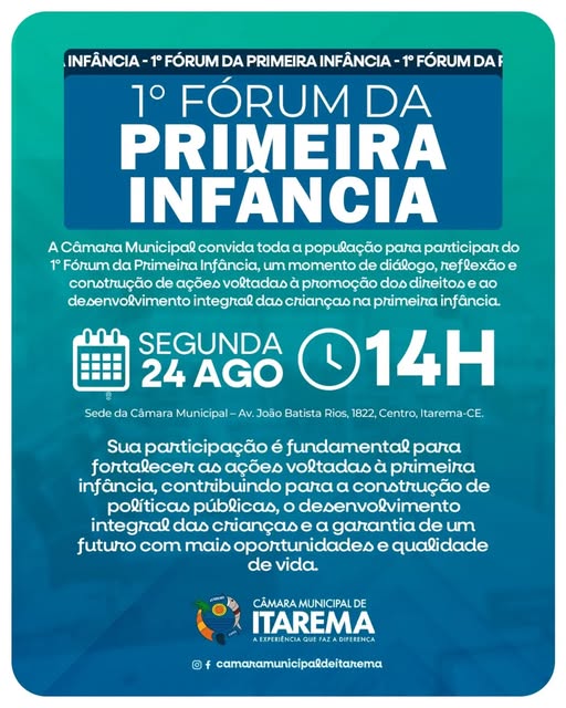I Fórum da Primeira Infância de Itarema, em consonância com o Pacto Cearense pela Primeira Infância