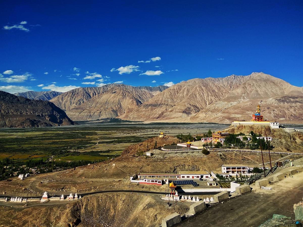 View of Nubra Valley from Diskit Monastery