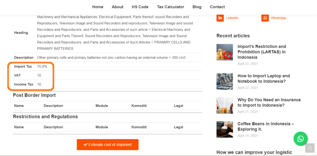 import accu battery to Indonesia