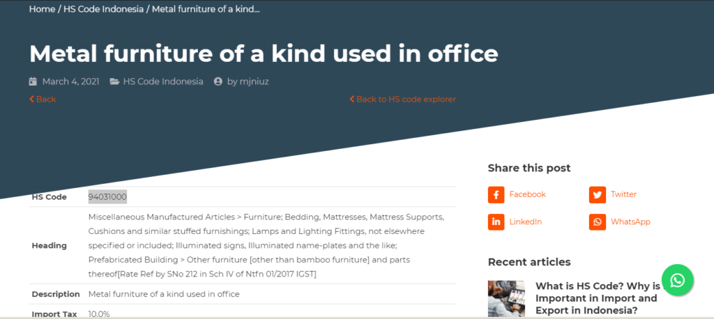 import metal table to Indonesia