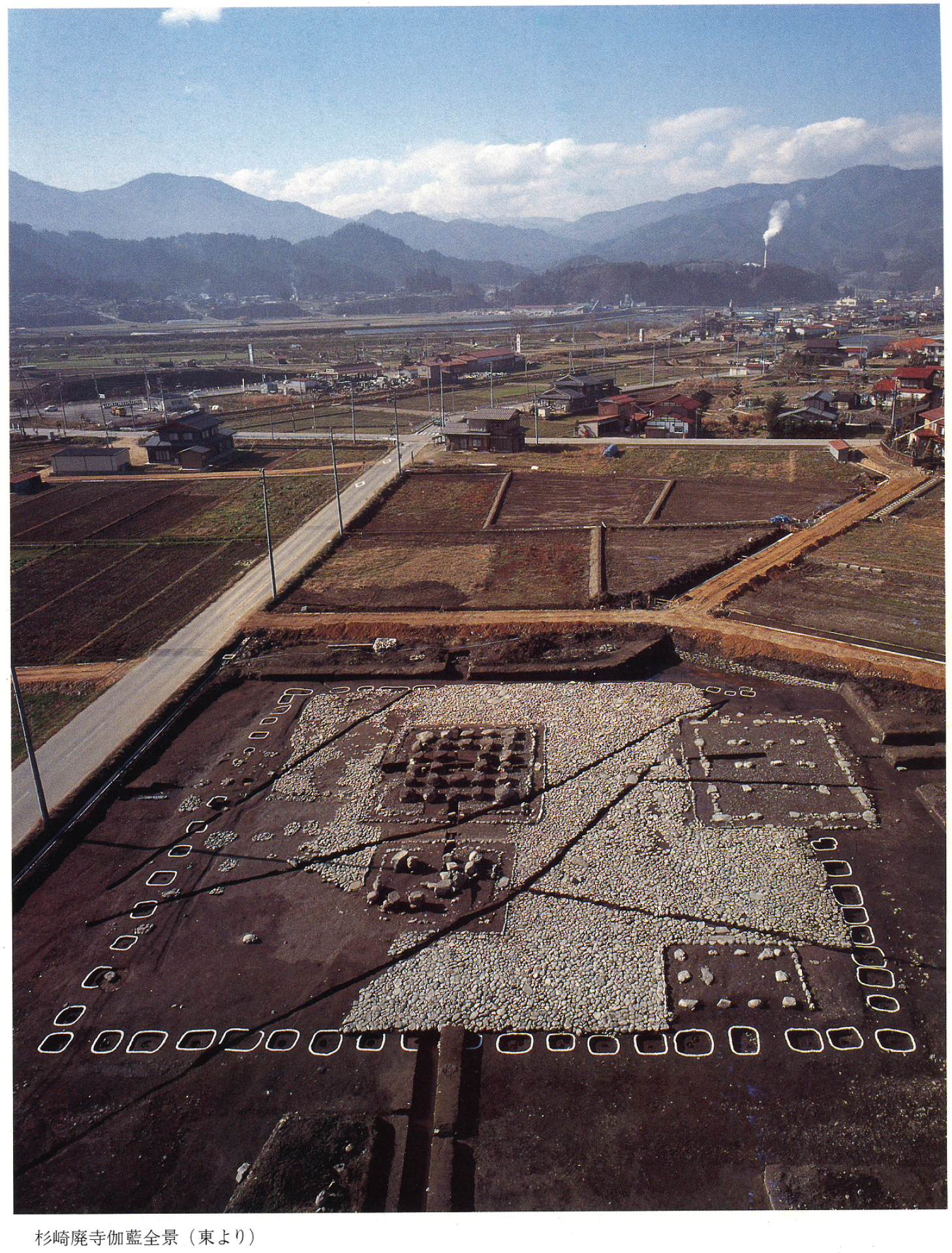 杉崎廃寺伽藍全景（東より）