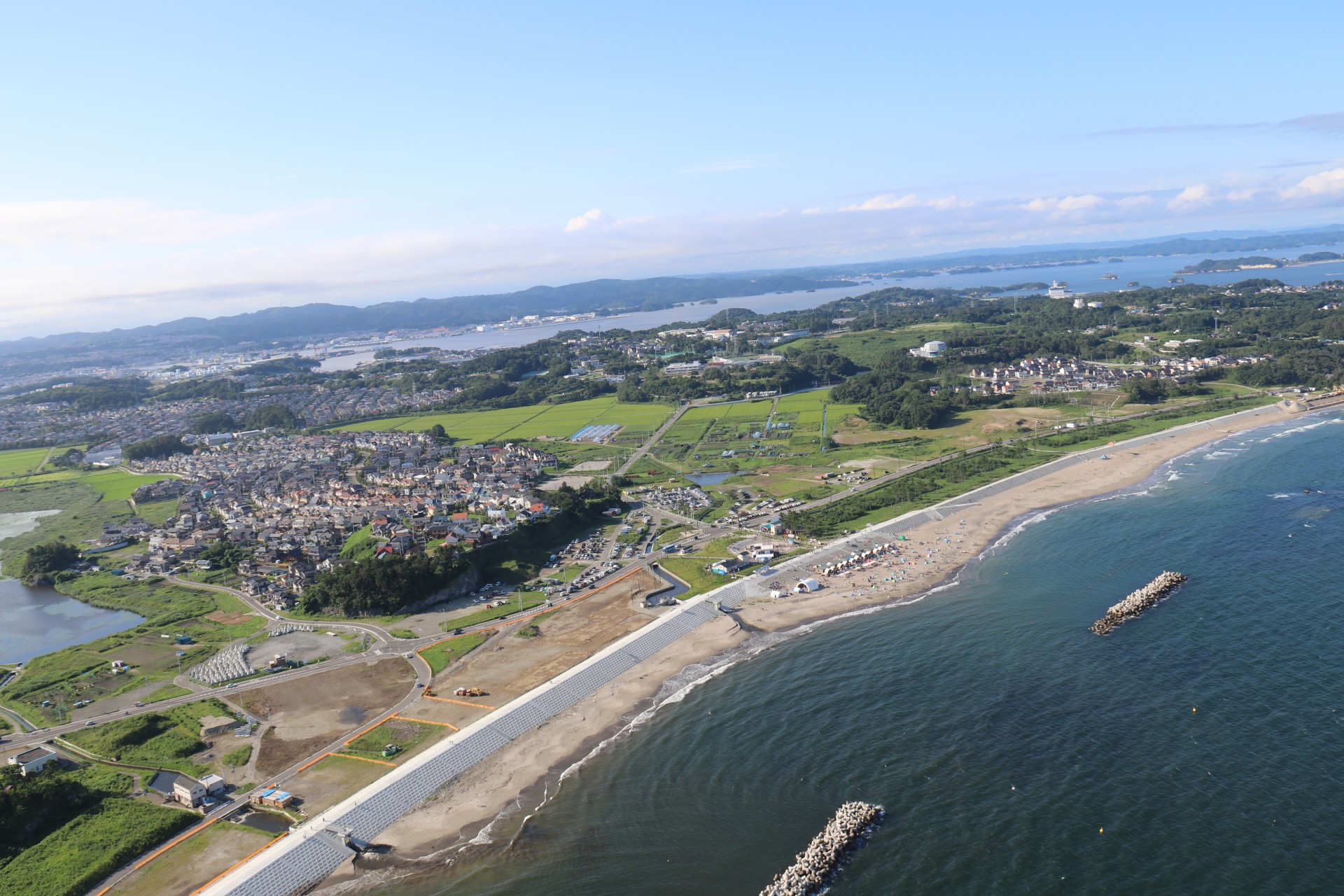 空から見た菖蒲田浜・汐見台