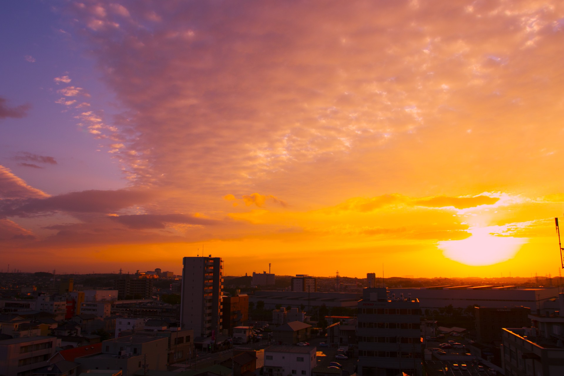 大府市役所屋上から撮影した夕焼け