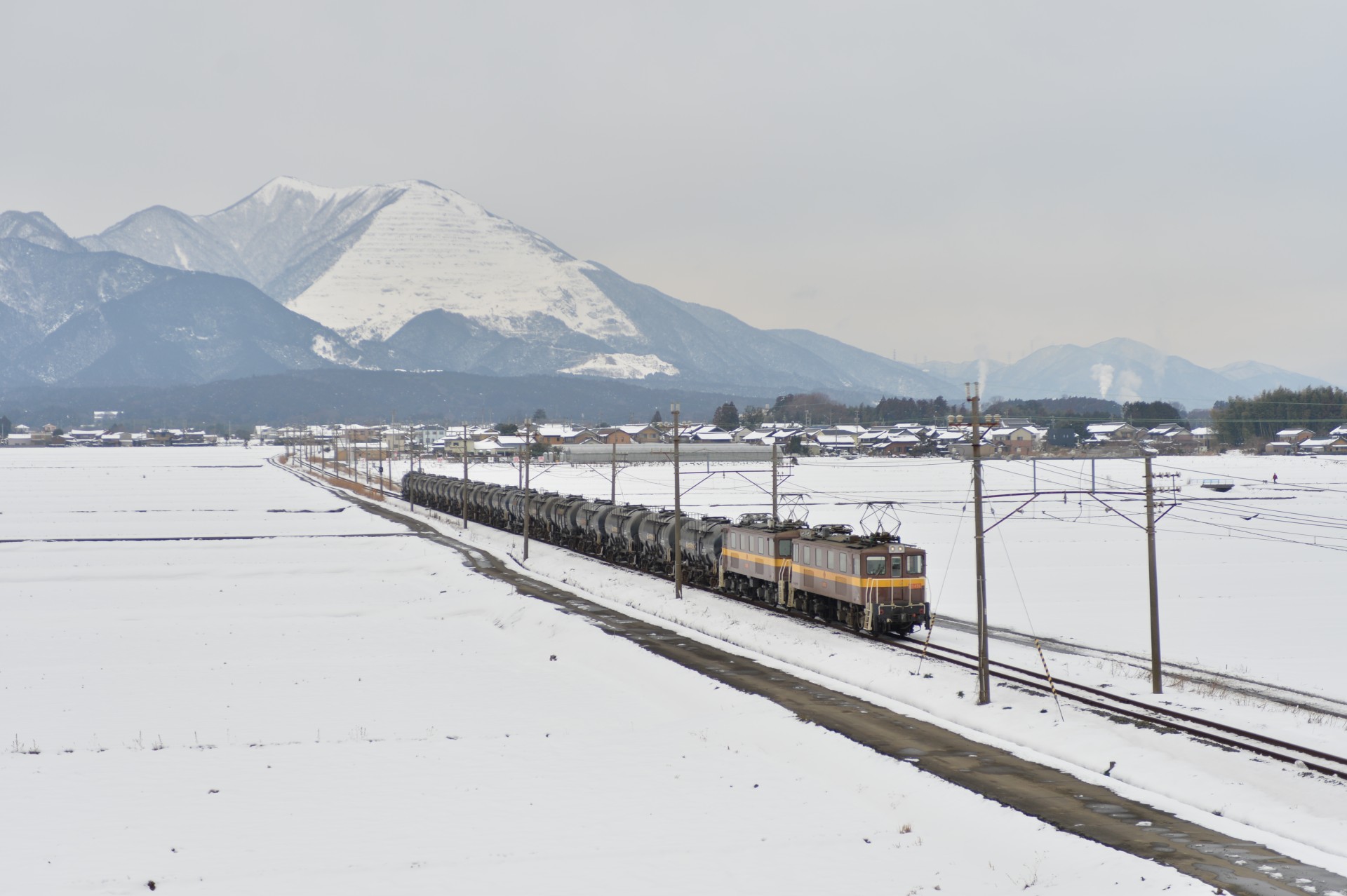 藤原岳と北勢線（雪）