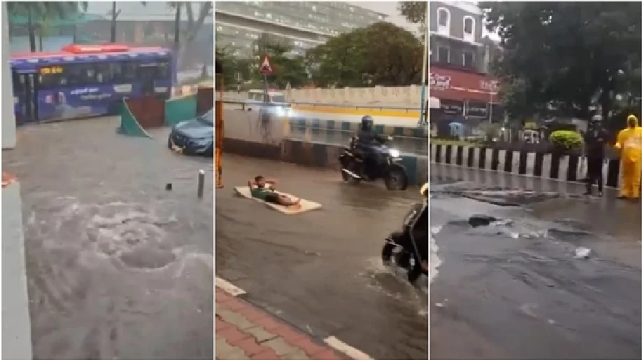 मुंबई में भारी बारिश के बाच वायरल हुए वीडियो, कैप्शन में लिखा - यहां  1 BHK का किराया 1 लाख रुपये प्रति माह...