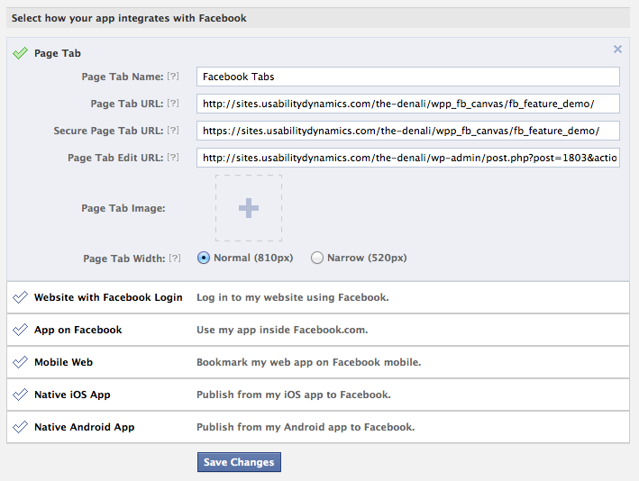 Facebook App Integration