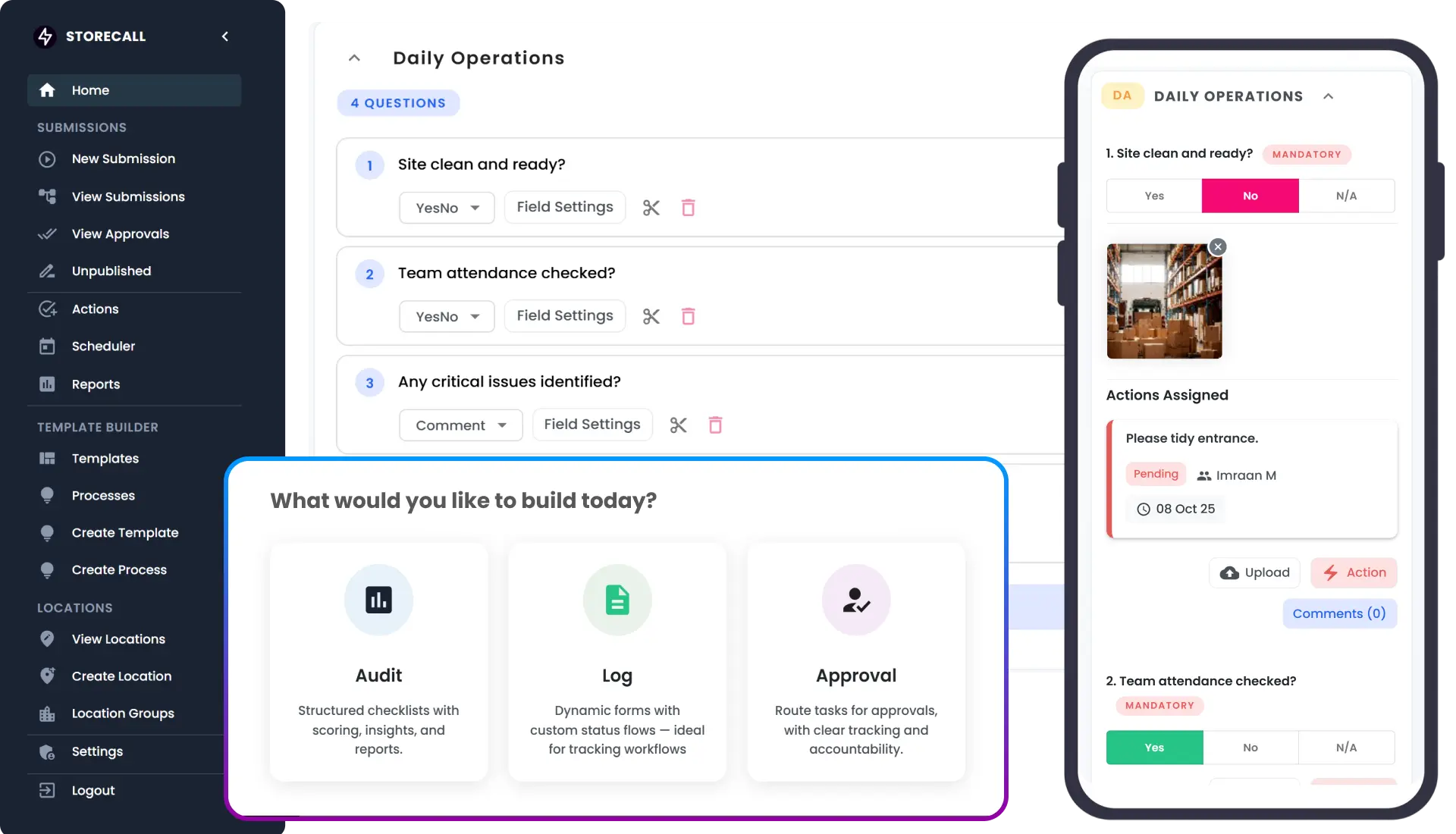 Storecall Dashboard Interface