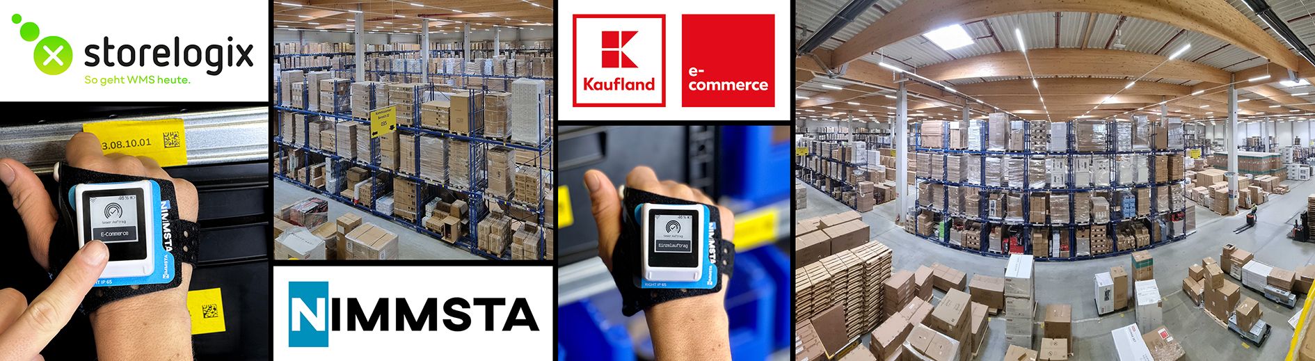 Das Lager von Kaufland e-commerce in Lutterberg und die Industrial Smart Watch von Nimmsta.