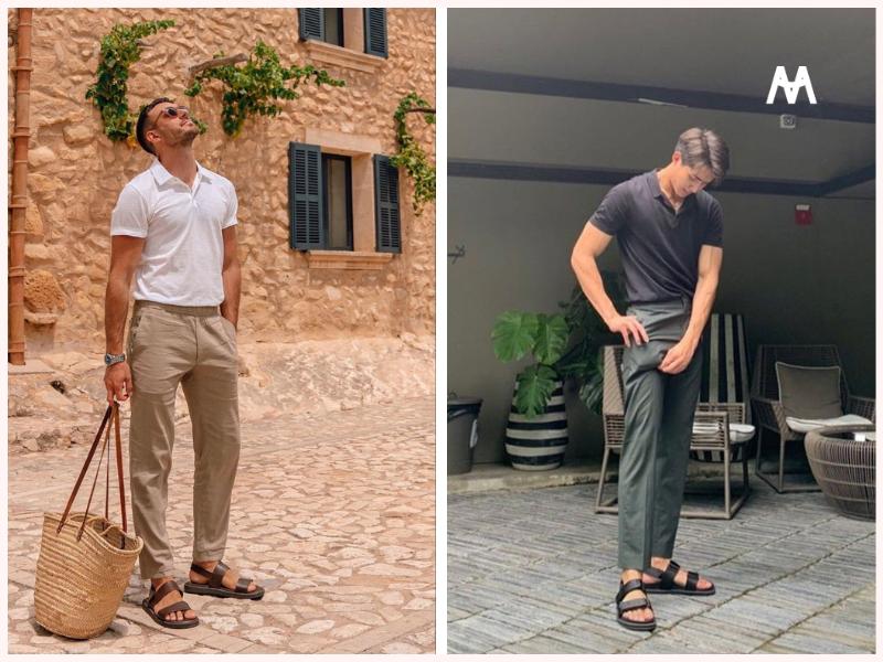 Sang trọn với &aacute;o polo v&agrave; d&eacute;p da nam