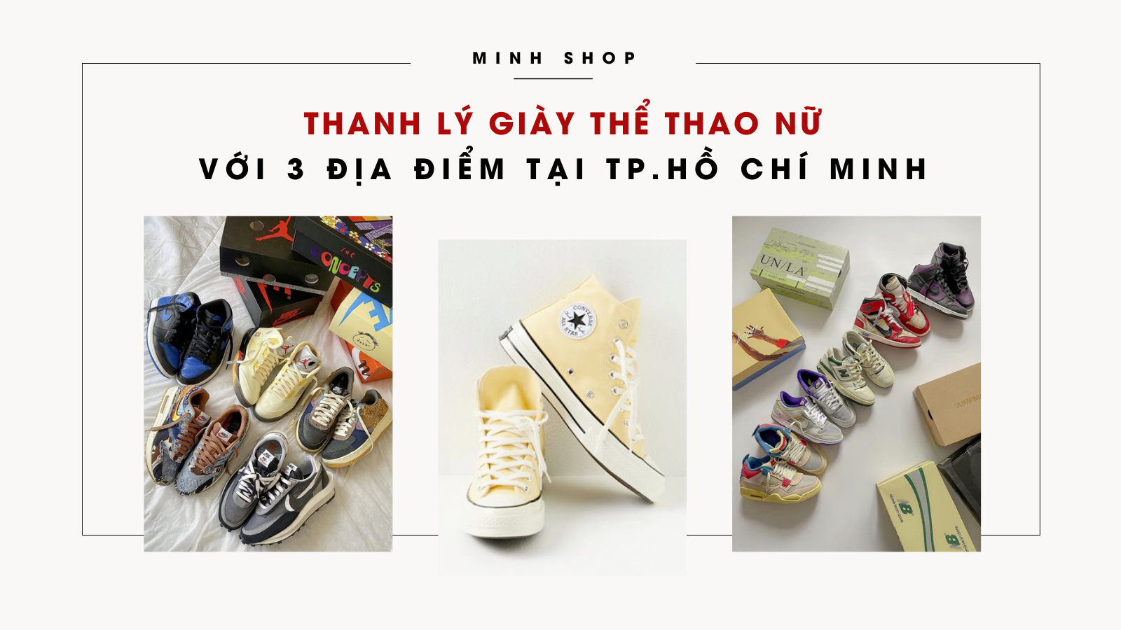 Thanh Lý Giày Thể Thao Nữ với 3 địa điểm tại TP.Hồ Chí Minh