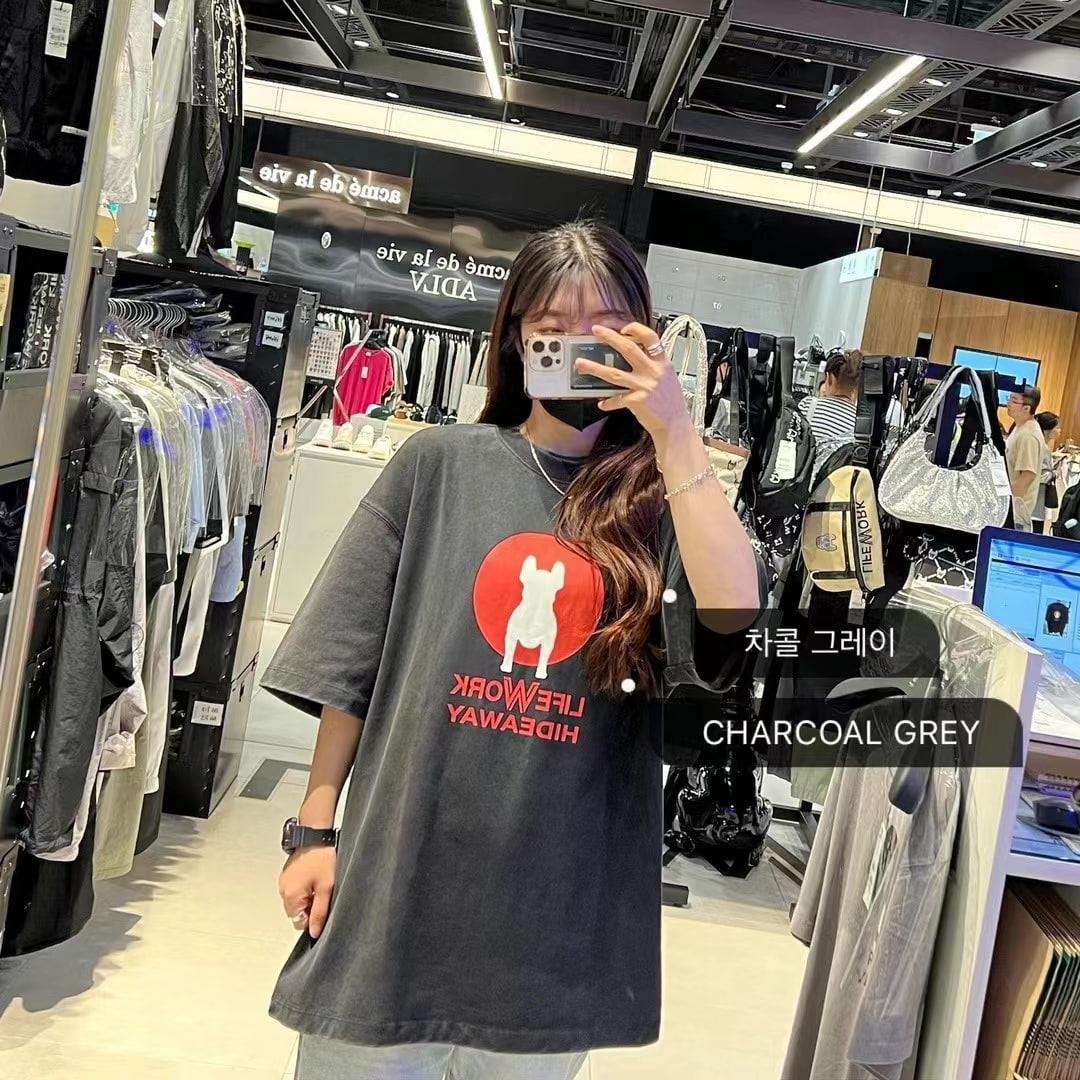 Áo Thun Life Work Basic Radok With Red Circle ''Charcoal Grey'' [LW242TS432]