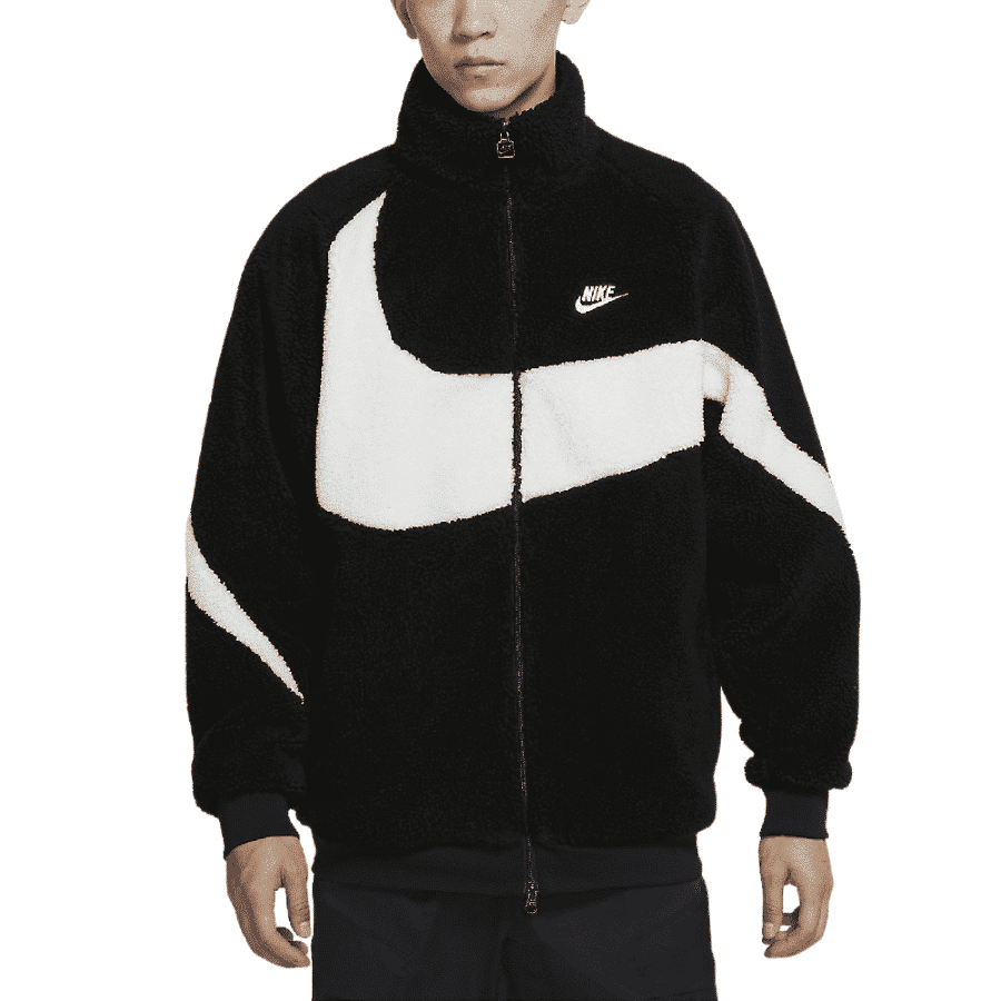 Áo Nike Big Swoosh Jacket Hook Fluffy Black/white [ bq6546 011 ]