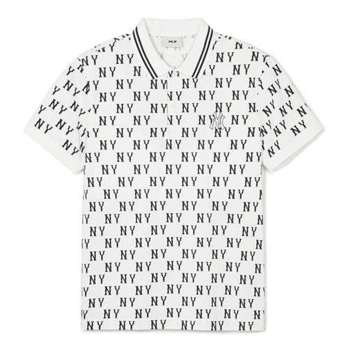 Áo Polo MLB New York Yankees Classic Monogram Front Pattern ''WHITE' [ 3apqm0443 50ivs ]