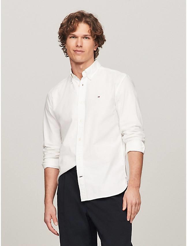 Áo Sơ Mi Tommy Hilfiger Regular Fit Solid Poplin Shirt White [78J9425 100]