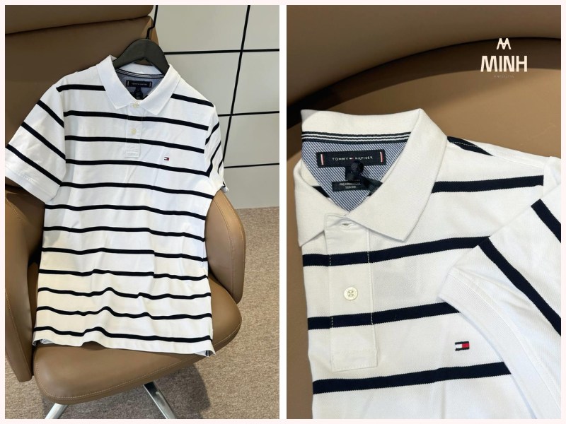 Áo Polo Tommy Hilfiger Slim Fit Striped White