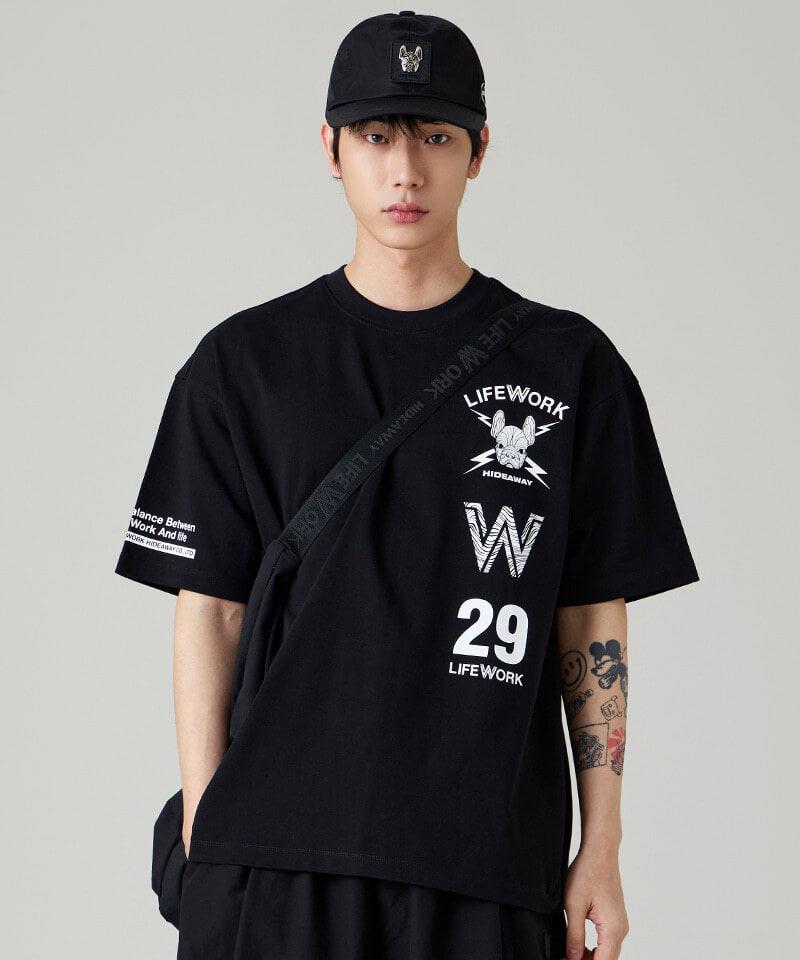 Áo Thun Life Work Multi-artwork short-sleeved ''Black'' [LW242TS411]