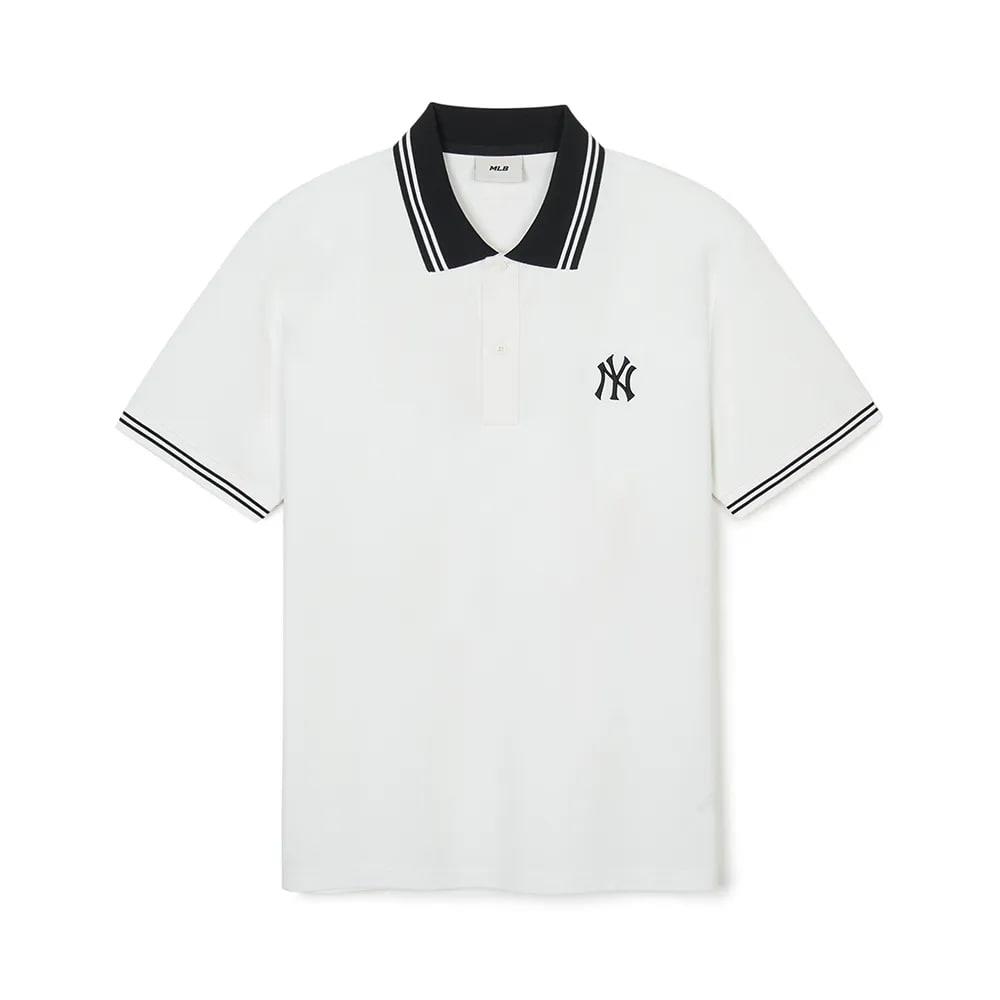 Áo Thun Polo MLB short-sleeved New York Yankees  'WHITE ' [ 3APQB0243 50IVS ]