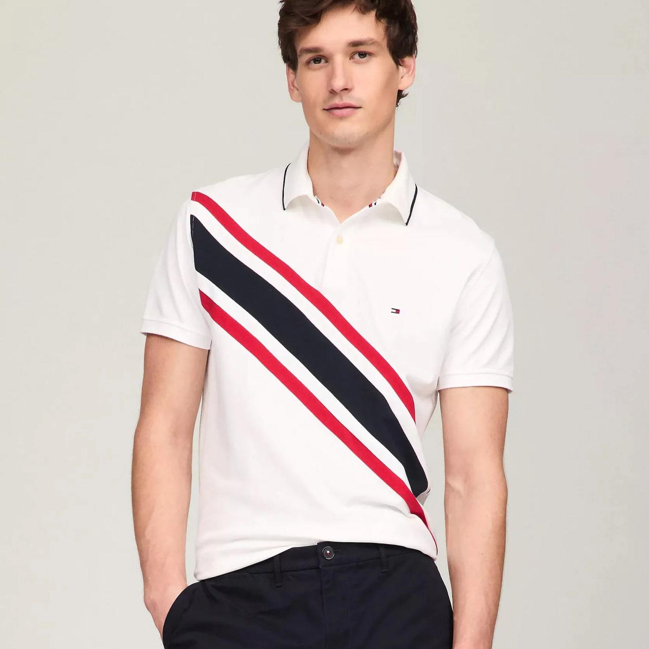 Áo Polo Tommy Hilfiger Banner Stripe Logo ''White'' [78JA988 100]