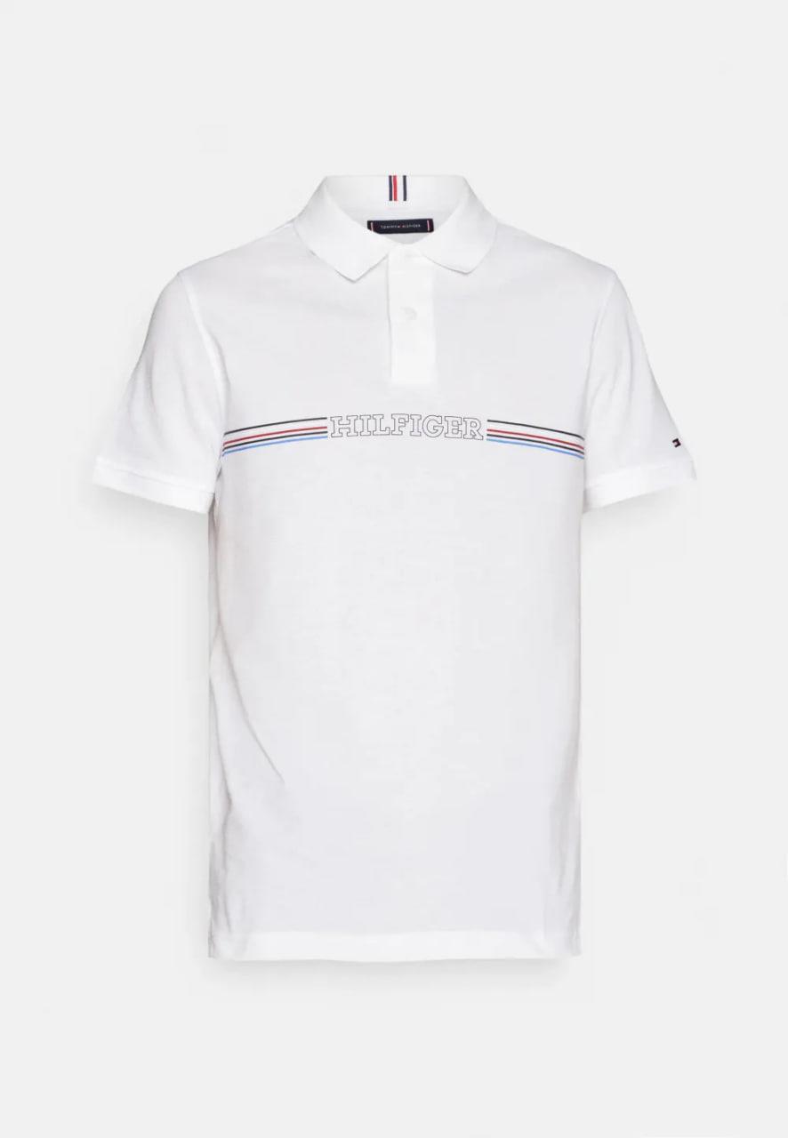 Áo POLO Tommy HILFIGER Stripe Chest Reg ' WHITE' [ MW34769 100 ]