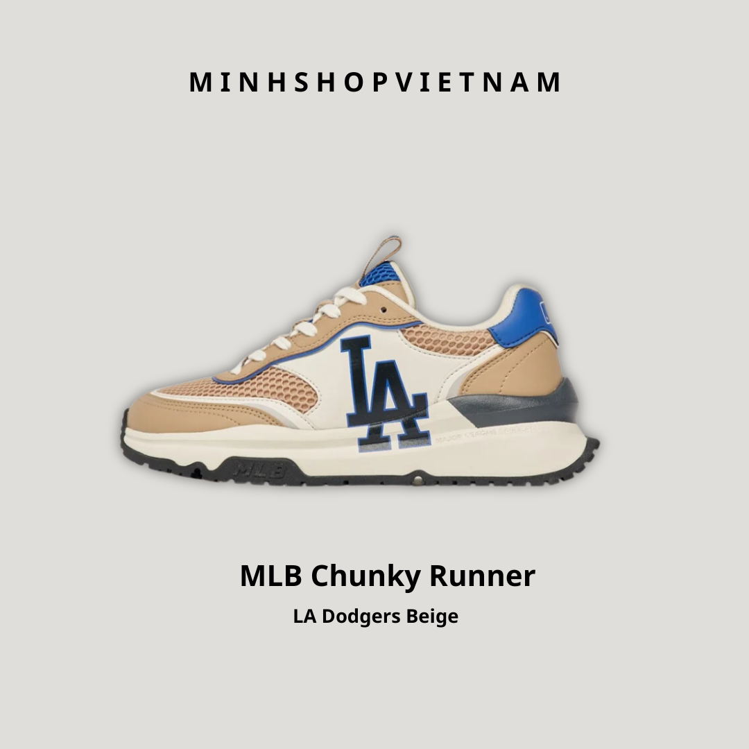 Giày MLB Chunky Runner LA Dodgers Beige [3ashrj13n 07bgs]