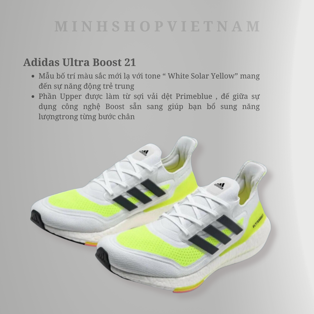 Giày Adidas Ultra Boost 21 'White Solar Yellow' [ FY0377 ]