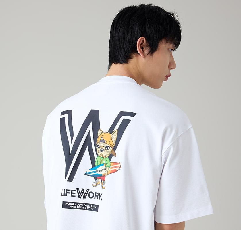 Áo Thun Life Work Surfer Hipdog Short Sleeve ''White'' [LW242TS420]