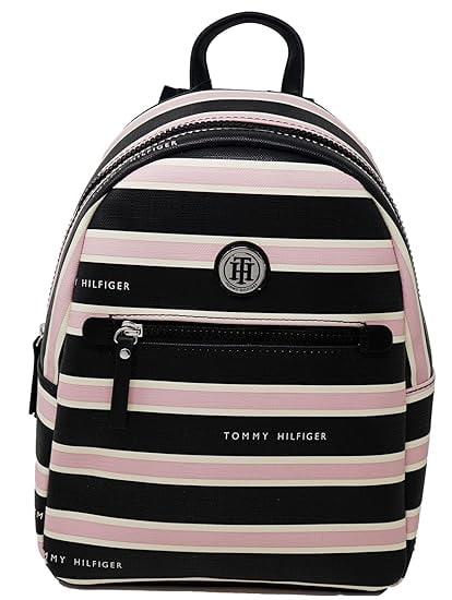 Balo Tommy Hilfiger Line Pattern Purse Striped Out Backpack ''Black/Pink'' [69J2054 001]