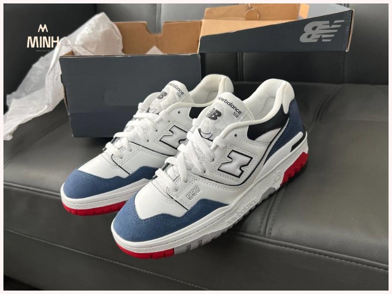 Giày New Balance 550 GS - White/Navy/Red